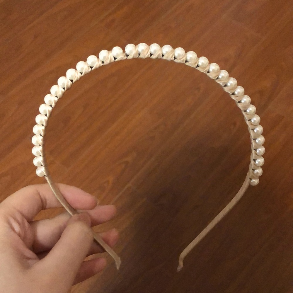 Cute Faux Pearls Headband- pink and white - Picture 1 of 4